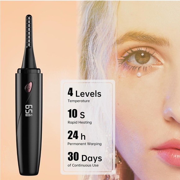 Heated Eyelash Curler w/Eyelash Comb Separator-USB C Rechargeable 4 Temp Levels - Picture 2 of 7